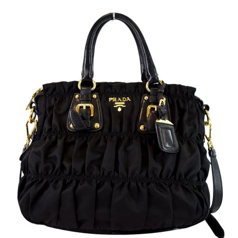 PRADA Gaufre Nappa Leather Tote Bag Black BN1336 